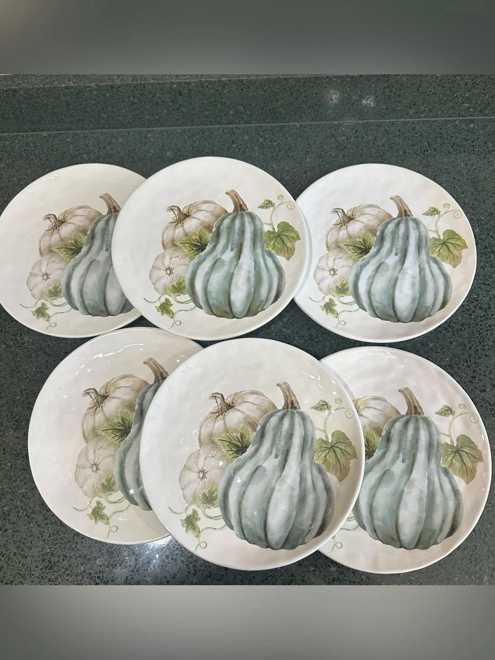 Set Of 6 Pier 1 Earthenware - Autumn Bliss - Salad Plate - 8 3/8